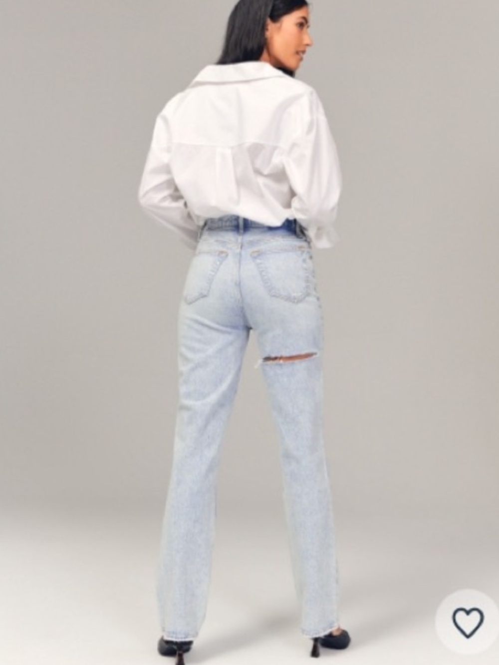 Abercrombie & Fitch Light Blue Boyfriend Jeans with Back Slit (25 LONG)